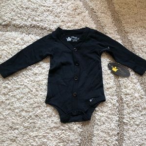 Baby boy black cardigan onesie
